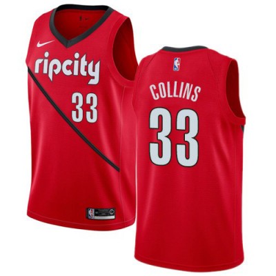 Nike Portland Trail Blazers #33 Zach Collins Red NBA Swingman Earned Edition Jersey Men's